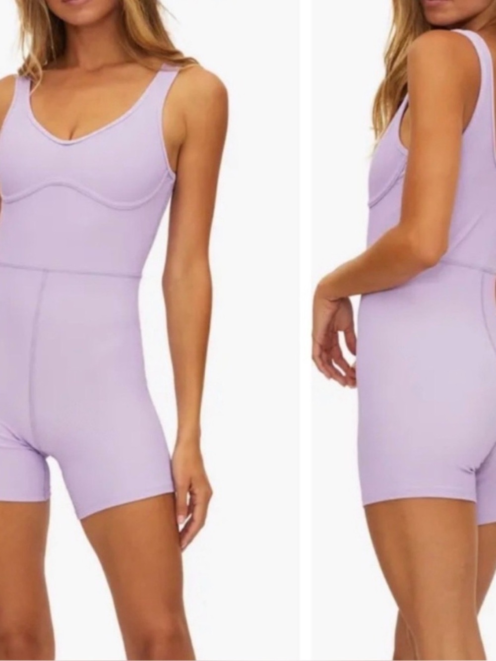 Beach Riot Sport Jada Onesie In Lavender Size Medium